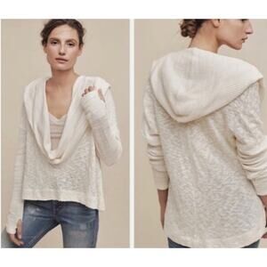 Anthropologie Saturday Sunday Almeria Hooded Cowl Neck Knit Sweater M FLAWS